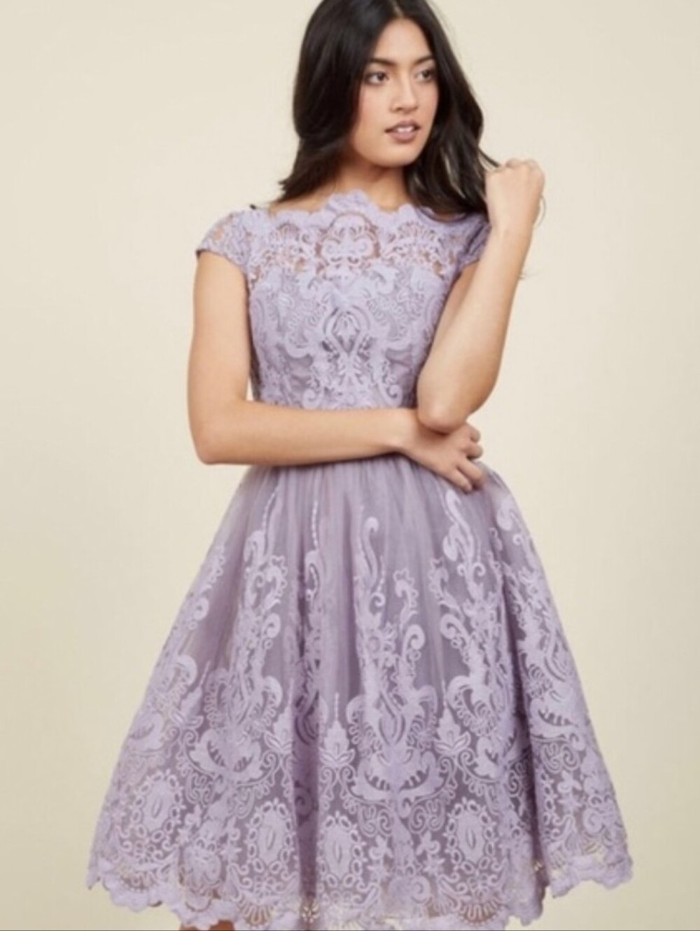 NWT Chi Chi London Lilac Lace Tulle Dress, SIZE 10